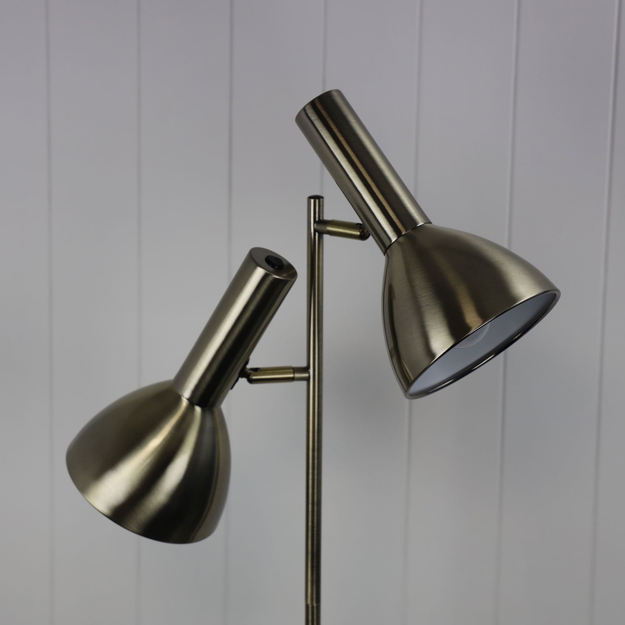 VESPA Antique Brass Mid-century Twin Floor Lamp - SL98572AB