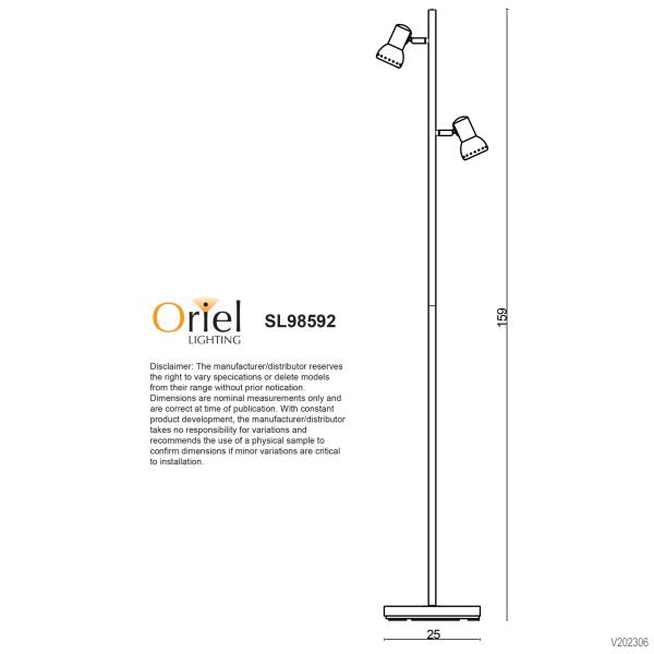 DAXAM LED TWIN FLOOR LAMP WHITE