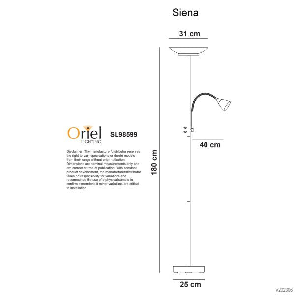 SIENA BLACK LED M&C FLOOR LAMP - SL98599BK
