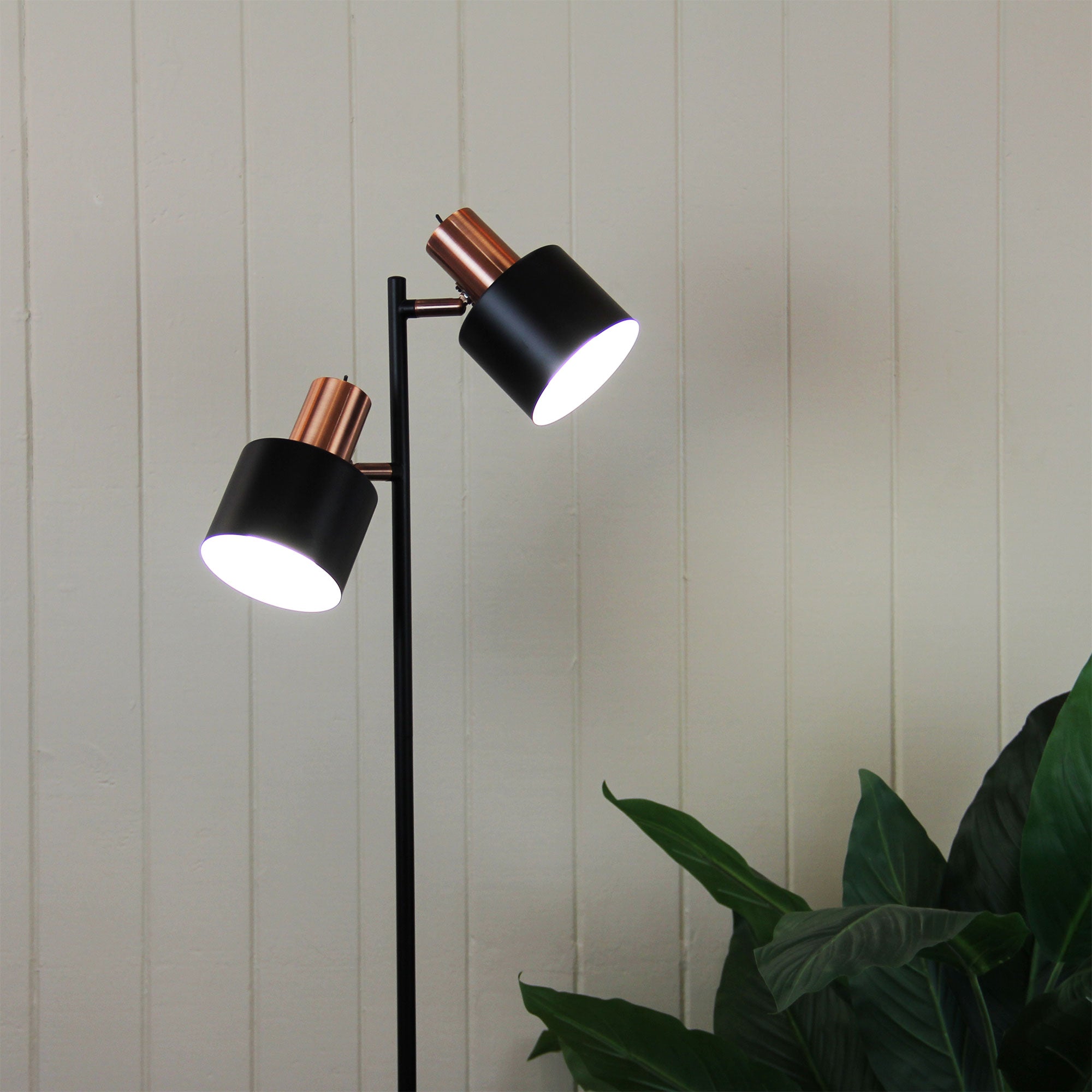 ARI TWIN FLOOR Mid-Century Task Lamp with Brushed Copper - SL98787/2CO