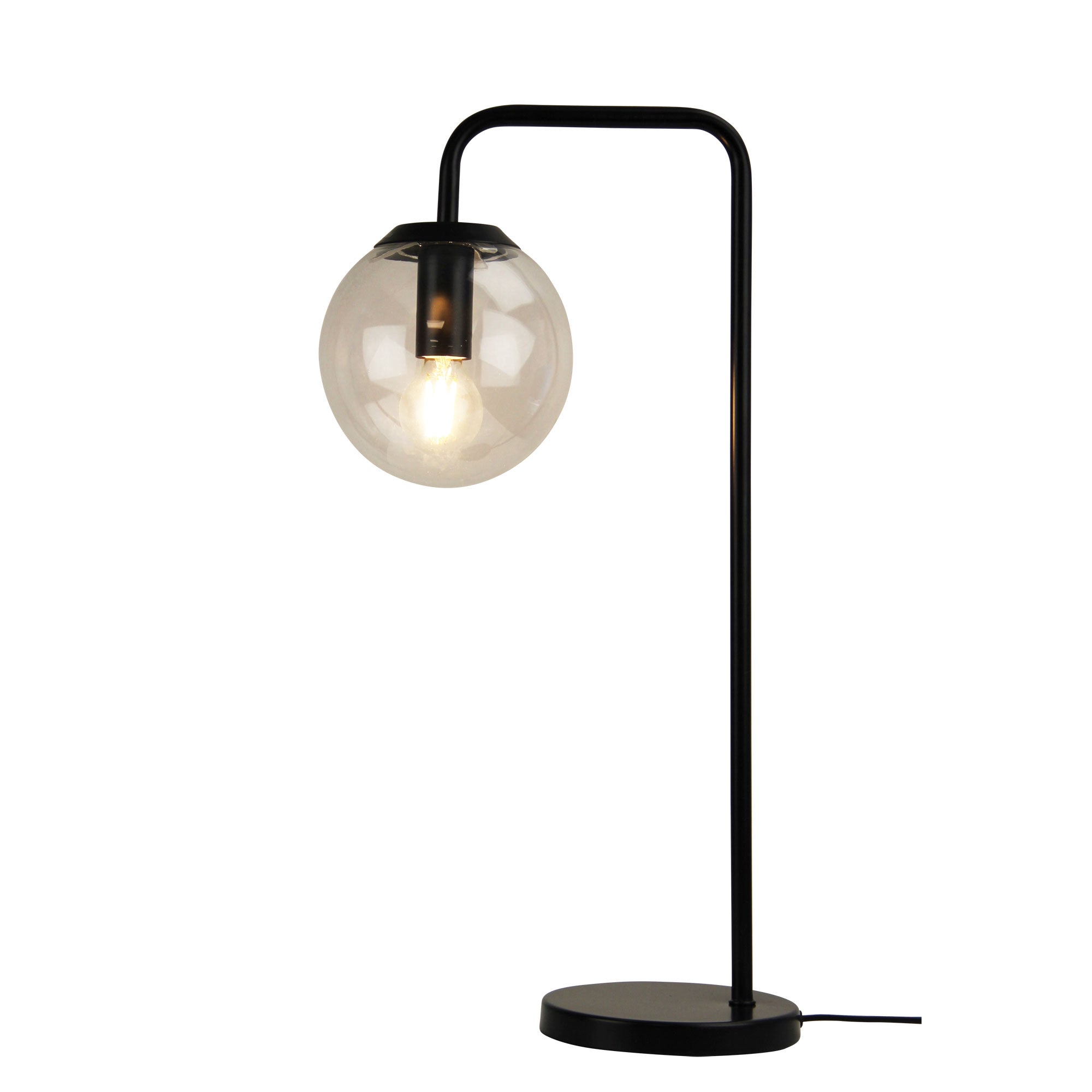 NEWTON LAMP Black Contemporary Clear Glass Lamp Black - SL98799BK