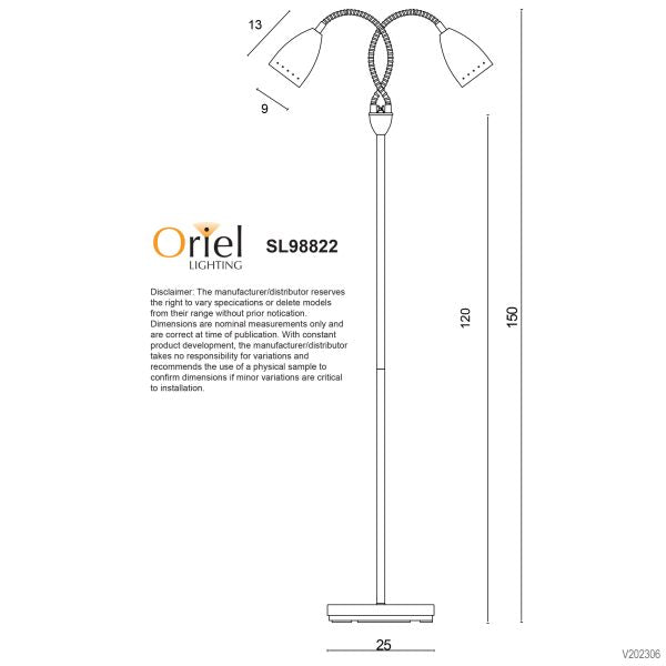 STAN TWIN FLOOR LAMP ANTIQUE BRASS - SL98822AB