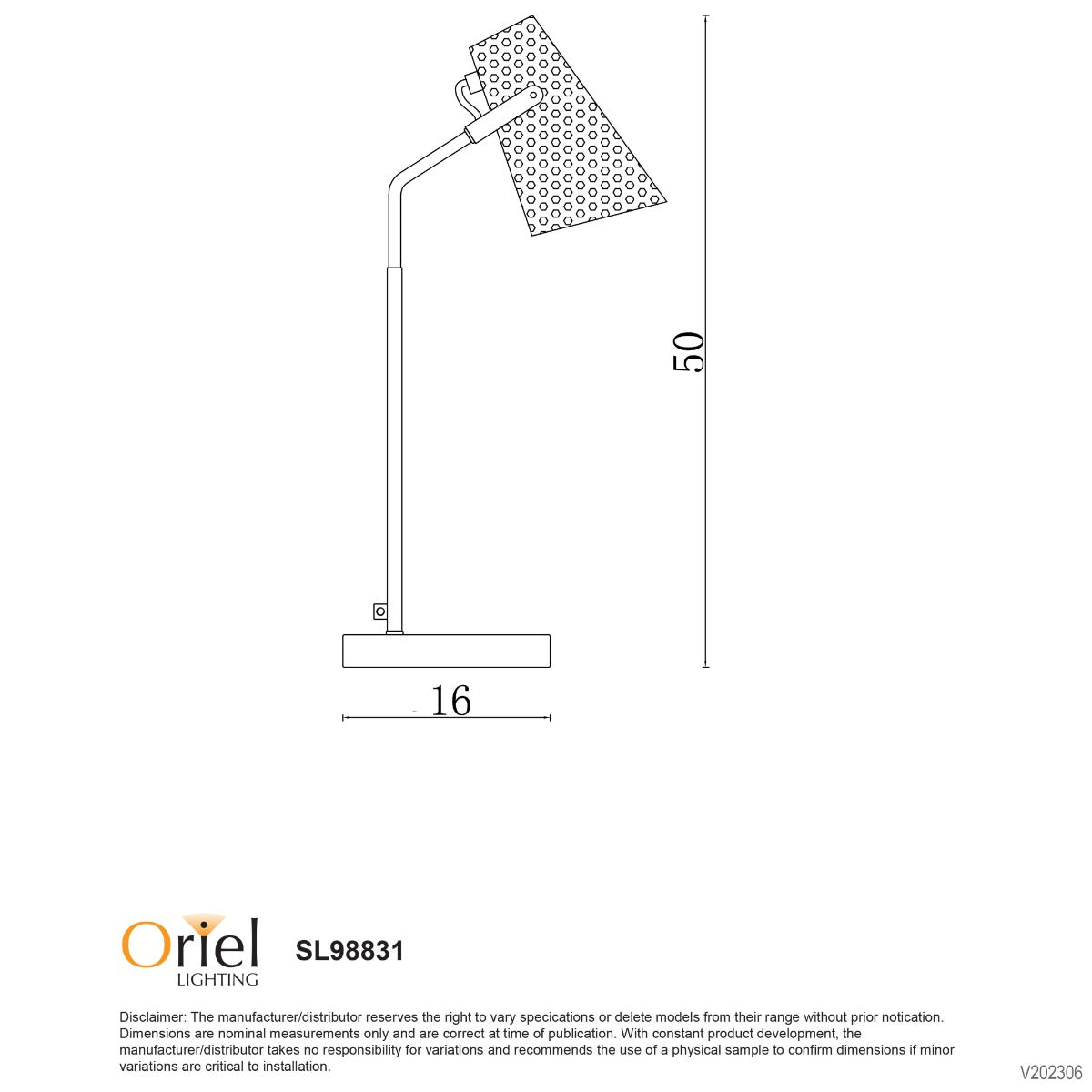 PERFO DESK LAMP BLACK & BRASS DESK LAMP - SL98831AB