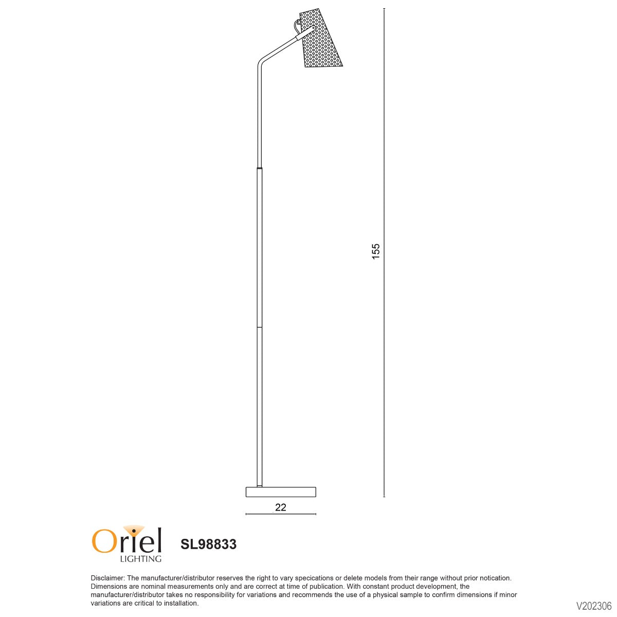 PERFO FLOOR LAMP BLACK & BRASS FLOOR LAMP - SL98833AB