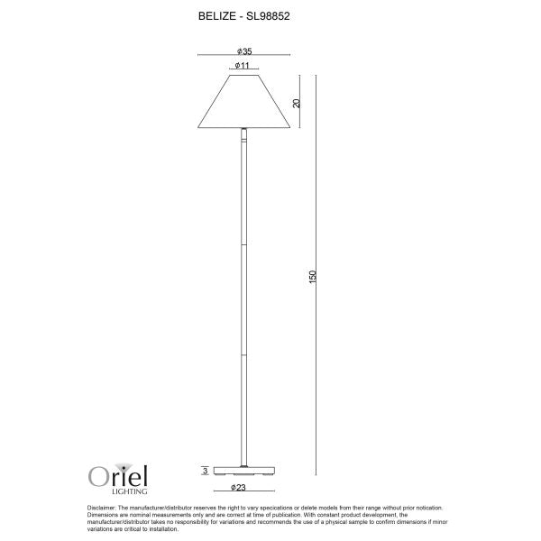 BELIZE FLOOR LAMP WHITE w/ RATTAN SHADE SL98853WH
