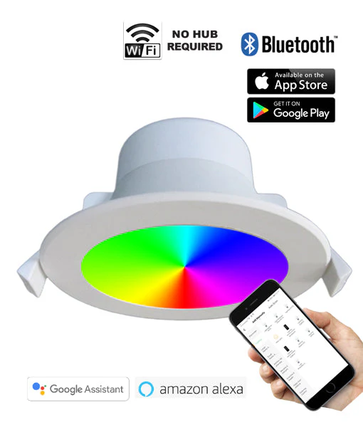 LED Smart White Round Dimmable Tri-CCT+RGB Downlight SMTNOVA1