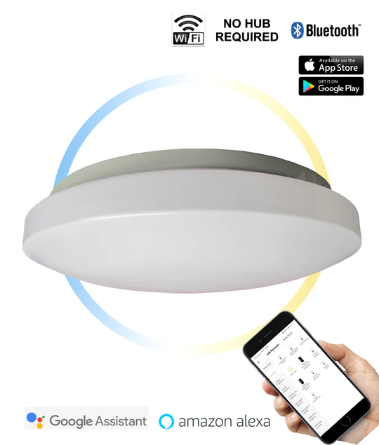 LED Smart White Round Dimmable Tri-CCT Oyster Light SMTOYS1