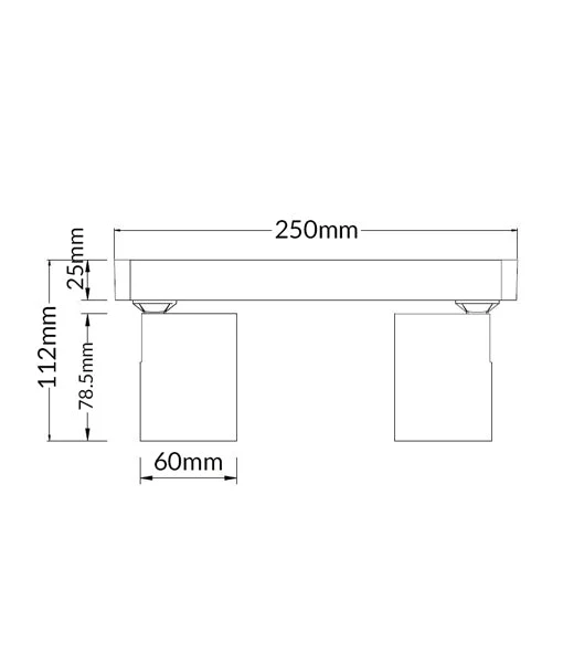 GU10 2XLights Adjustable Bar Base Surface Mounted Spot Lights SPOT-BAR2W