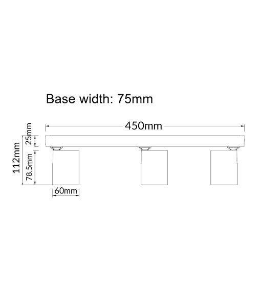 SPOT Interior GU10 Surface Mounted Spot Light 3 Light Bar Matte Black - SPOT-BAR3B