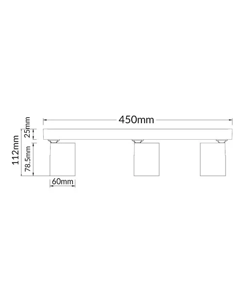 GU10 3XLights Adjustable Bar Base Surface Mounted Spot Lights SPOT-BAR3W
