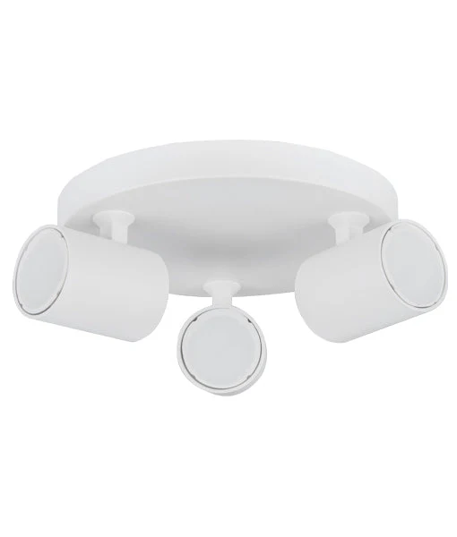 GU10 3 Light Adjustable Round Base Surface Mounted Spot Lights SPOT-R3W