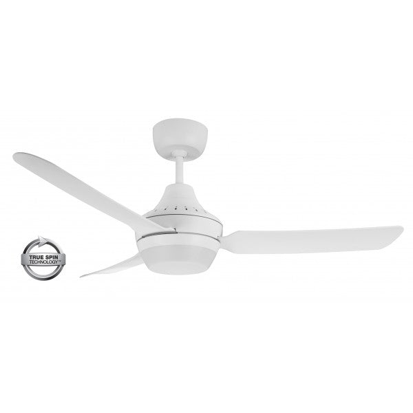 STANZA - 48"/1220mm Glass Fibre Composite 3 Blade Ceiling Fan with 2x B22 Lamp Holder - White - Indoor/Covered Outdoor  - STA1203WH-L