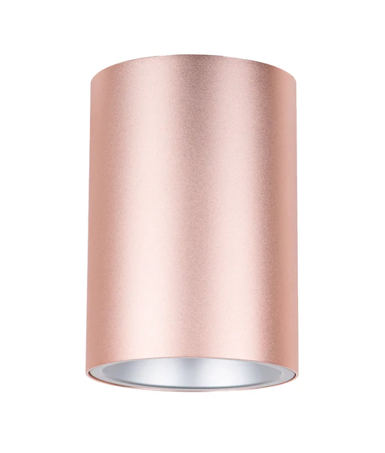 SURFACE GU10 Round Surface Mounted Fixed Downlight Powder Pink With Silver Diffuser - SURFACE19