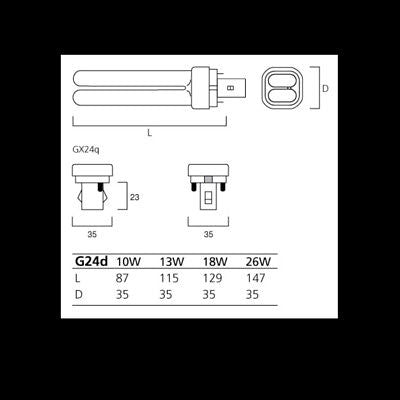 SYLVANIA LYNX CFD 26W G24d-3  840 252008