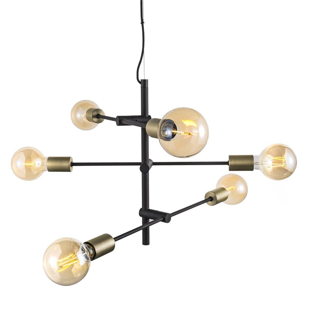 Josefine Pendant Metal Mat Black, Brass - 48933003