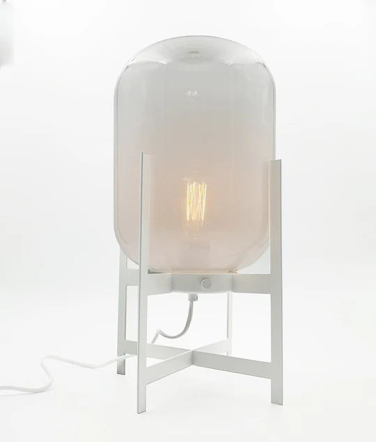 TANQUE Minimalist Glass & Iron Base Table or Floor Lamp TANQUE1