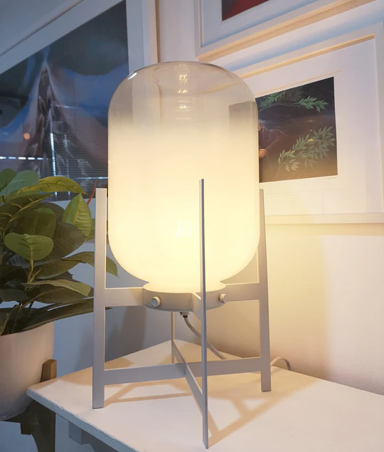 TANQUE Minimalist Glass & Iron Base Table or Floor Lamp TANQUE1