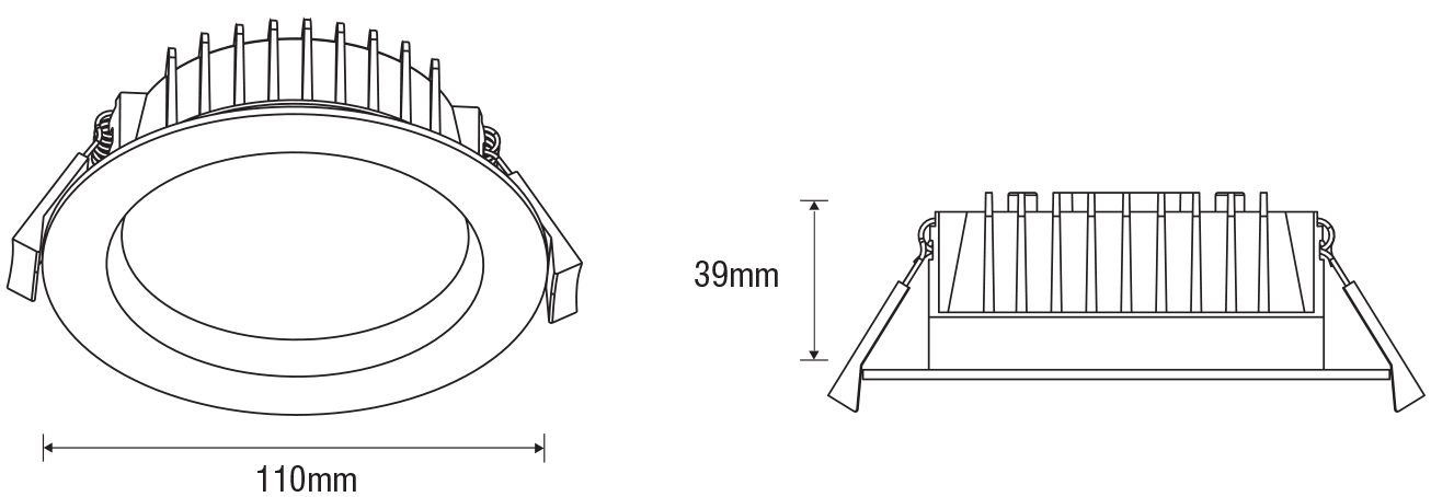 Tradetec Titan II 10w Tricolour LED Downlight Kit  Matt Black - TLTD34510MD