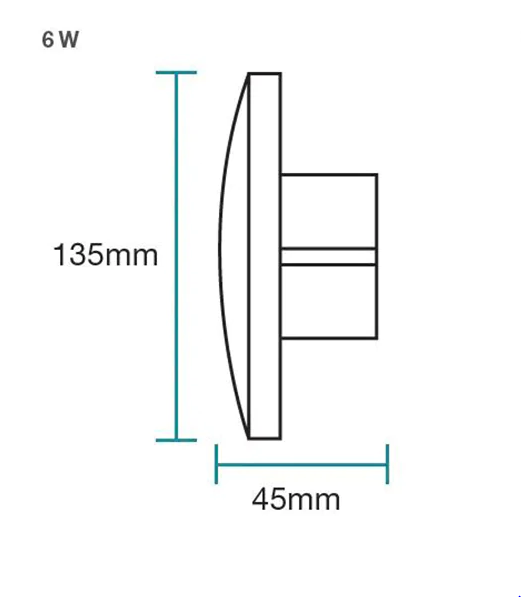 Torino 6W LED Tricolour Wall Exterior Small White - MLXT3458W