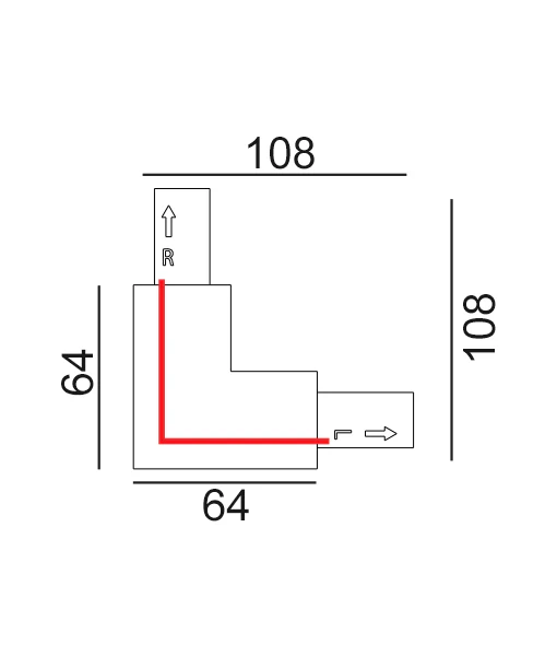 Track Connector L-piece Black Left TRK1BLCON3L