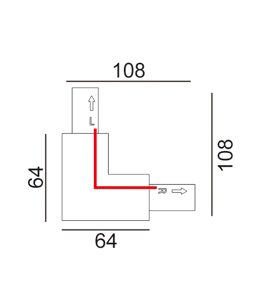 Track Connector L-piece White Right TRK1WHCON3R