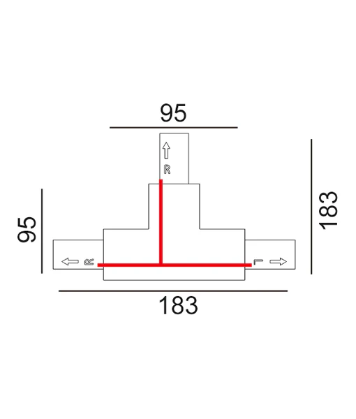 Track Connector T-piece White Left TRK1WHCON4L1