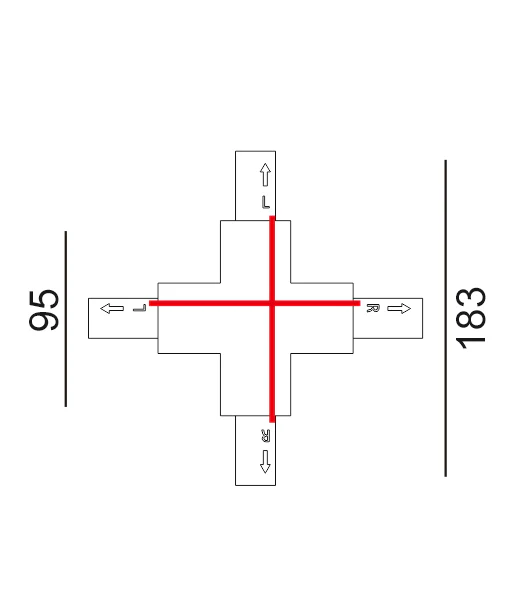 Track Connector Cross-piece Black TRK1BLCON5