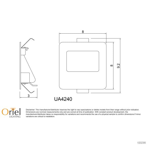 Peko LED Recessed Wall Light, 3W, 3000K, White - UA4240/3000WH