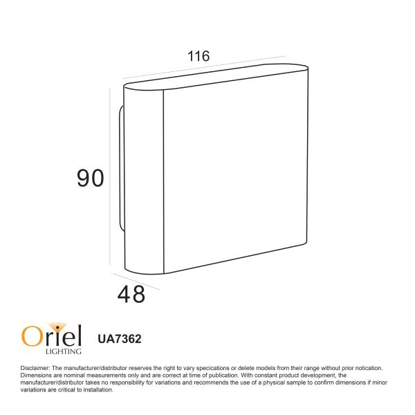 WASH 2X3W OUTDOOR WALL LIGHT BLACK UA7362BK