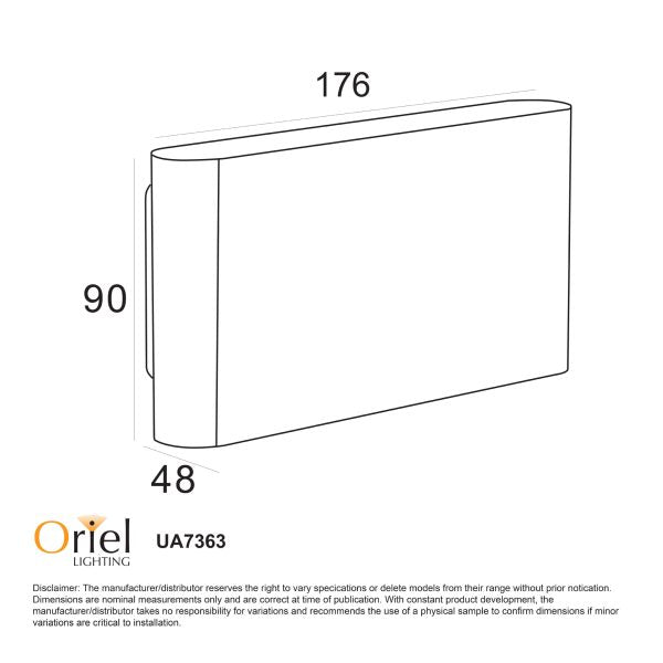 WASH 2X6W OUTDOOR WALL LIGHT BLACK UA7363BK