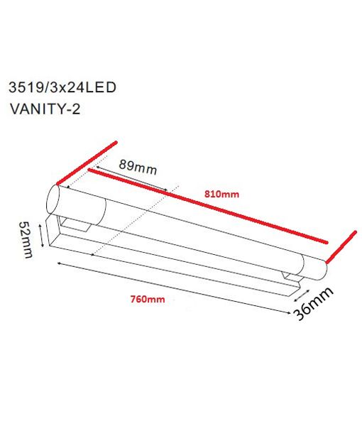 WALL INT S/M VANITY LED WH LONG VANITY-2 CLA LIGHTING 