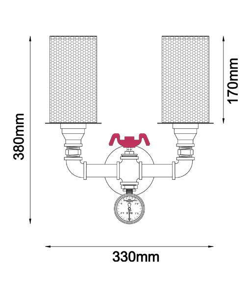 VENETO SERIES WALL LAMP 2*ES 60W BLK IRON VENETO-W2 CLA LIGHTING 