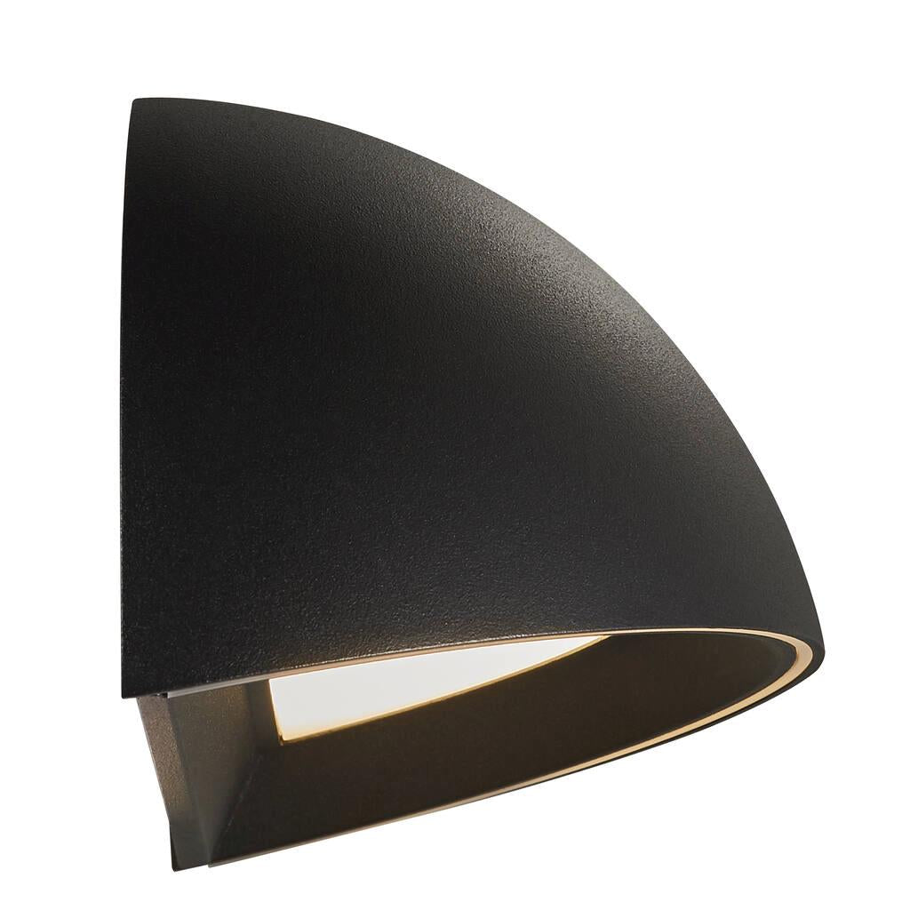 Arcus Wall Aluminium, Plastic Black, Opal - 2019001003