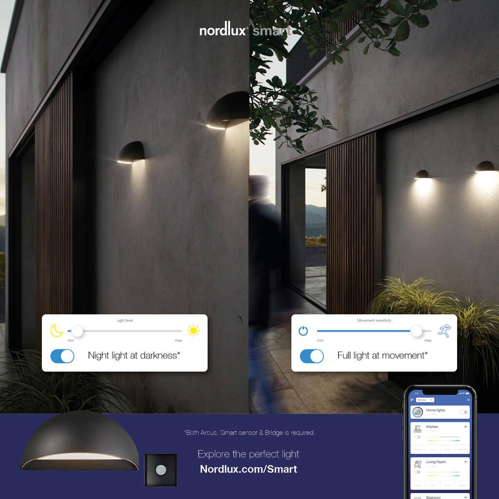 Arcus Wall Aluminium, Plastic Grey, Opal - 2019001010