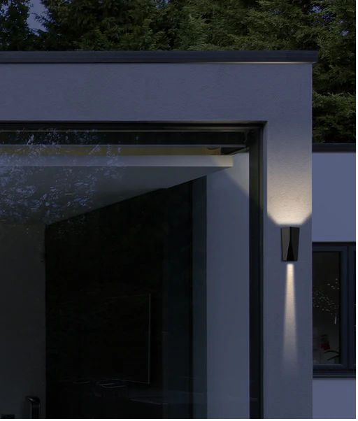 WIGTRI Black Exterior LED Tri-CCT Surface Mounted Featured Up/Down Wall Lights IP65 WIGTRI1