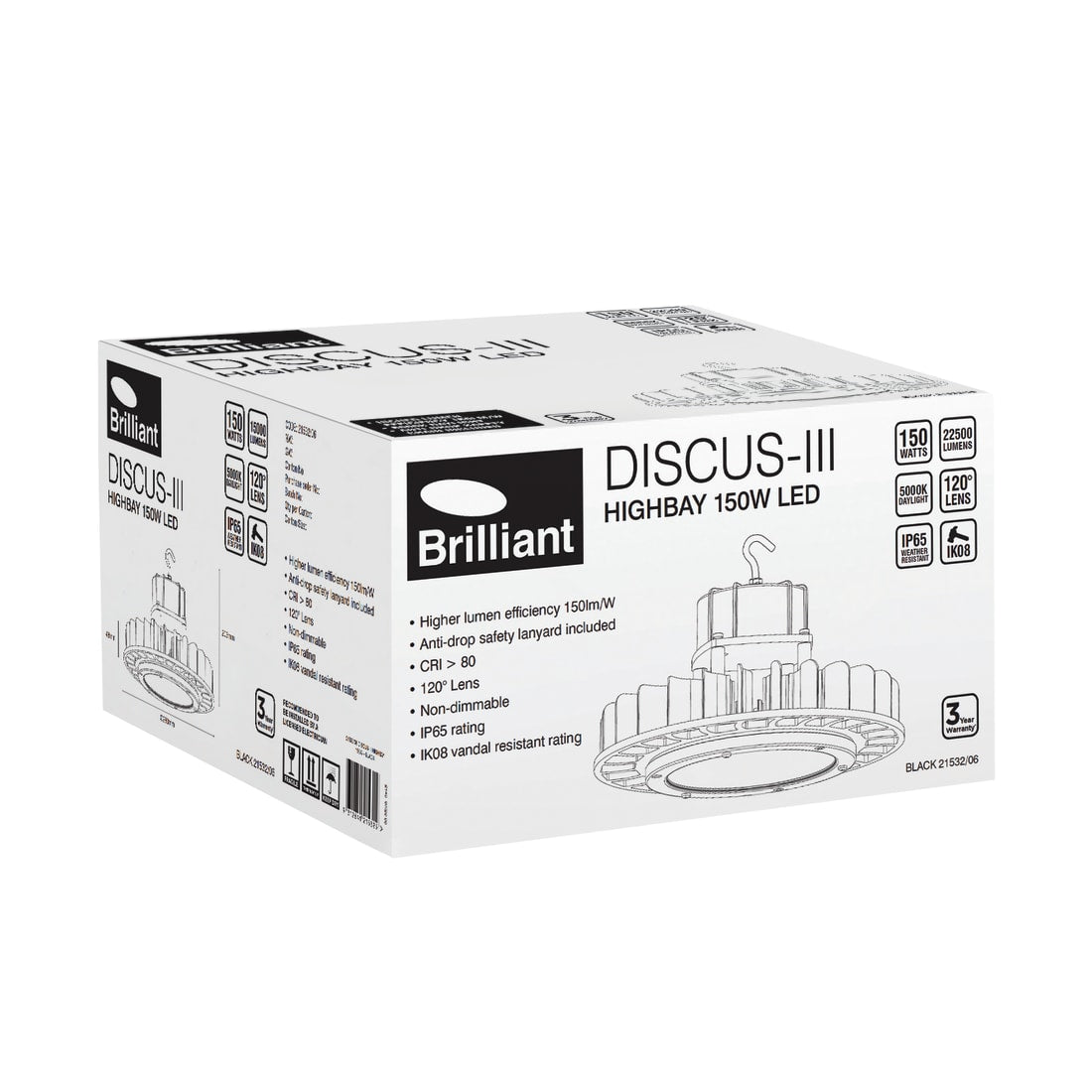 DISCUS III 100W 5000K IP65 LED HIGHBAY - BLACK - 21531/06