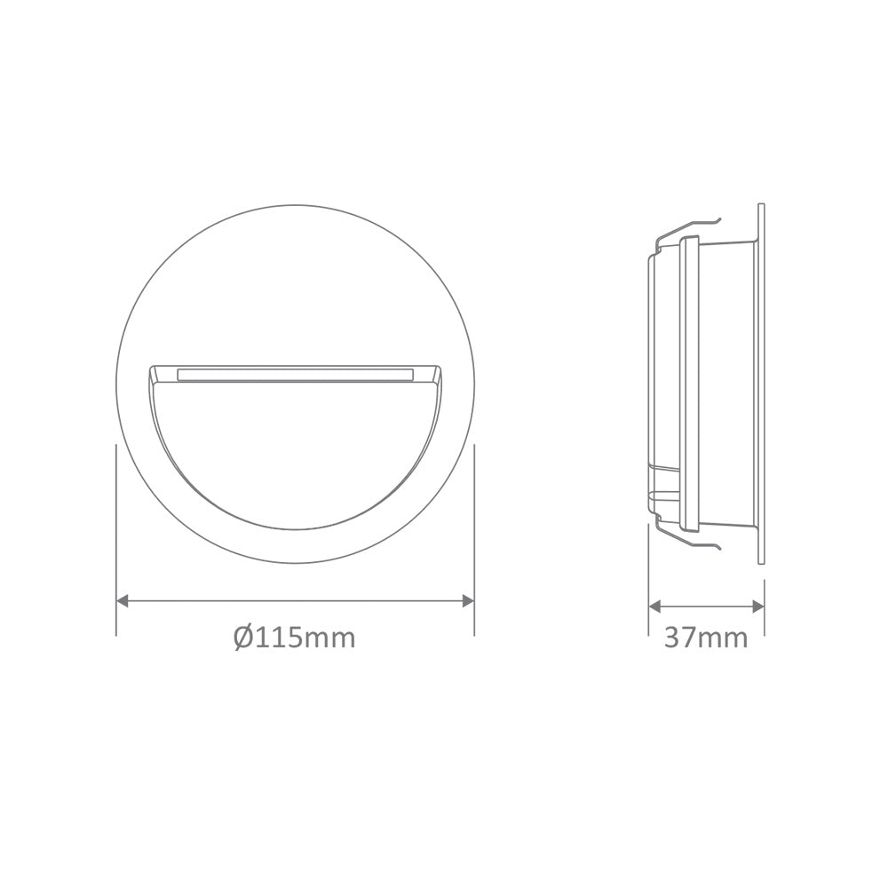 Zac-4 4W LED 240V Round Recessed Light Black / Warm White - 19727	