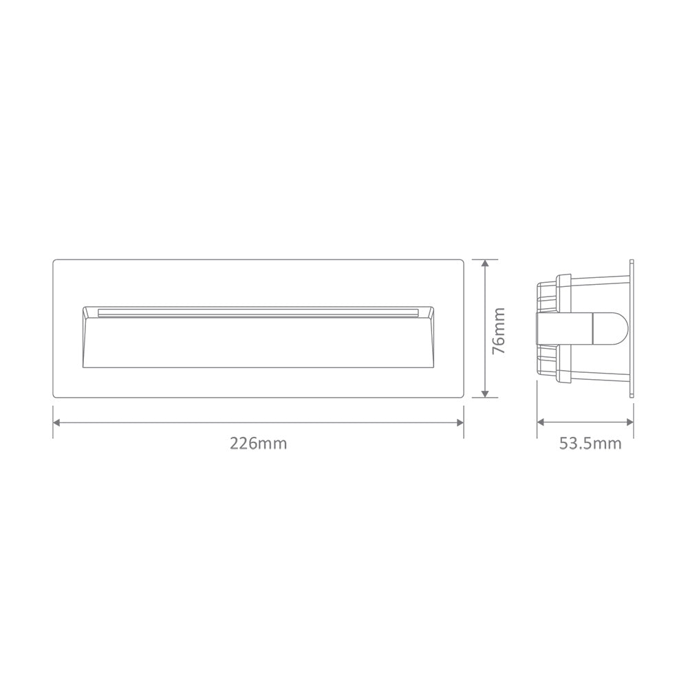 Zac-8 8W LED 240V Rectangular Recessed Brick Light Black / White - 19761
